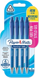 Paper Mate balpen Flexgrip Gel, blister van 4 stuks, blauw