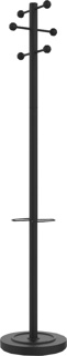 Unilux kapstok Access, hoogte 175 cm, 6 kledinghaken, met parapluhouder, zwart met hout