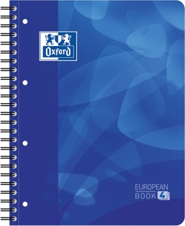 Oxford School Projectbook spiraalschrift, A4+, 4-gaats perforatie, gelijnd, blauw