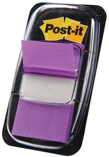Post-it index standaard, 24,4 x 43,2 mm, houder met 50 tabs, paars