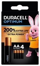 Duracell batterij Optimum AA, blister van 4 stuks