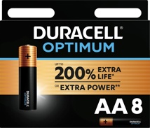 Duracell batterij Optimum AA, blister van 8 stuks