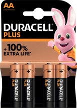 Duracell batterij Plus 100% AA, blister van 4 stuks