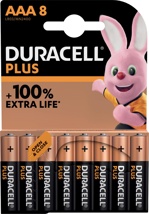 Duracell batterij Plus 100% AAA, blister van 8 stuks