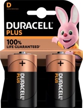 Duracell batterij Plus 100% D, blister van 2 stuks