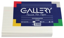 Gallery witte systeemkaarten, 10 x 15 cm, gelijnd, pak van 100 stuks
