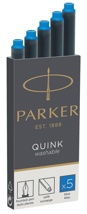 Parker Quink inktpatronen koningsblauw, doos met 5 stuks