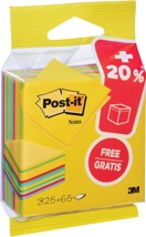 Post-it Notes kubus 76 mm x 76 mm, Ultra, blok van 325 + 65 vel gratis, op blister