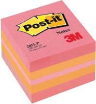Post-it Notes mini kubus, 400 vel, 51 x 51 mm, roze