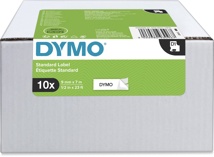Dymo D1 tape 9 mm, zwart op wit, pak van 10 stuks