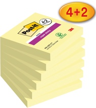 Post-it Super Sticky notes Canary Yellow, 90 vel, 76 x 76 mm, 4 + 2 GRATIS