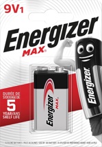 Energizer batterij Max 9V, op blister