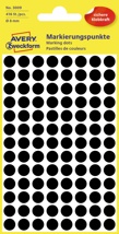Avery Ronde etiketten diameter 8 mm, zwart, 416 stuks