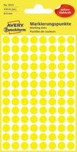 Avery Ronde etiketten diameter 8 mm, geel, 416 stuks