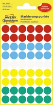 Avery Ronde etiketten diameter 12 mm, geassorteerde kleuren, 270 stuks