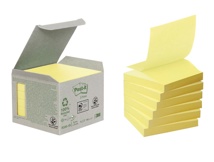 Post-it Recycled Z-notes, 100 vel, 76 x 76 mm, geel, pak van 6 blokken
