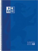 Oxford School Classic Europeanbook spiraalblok, A4+, 160 bladzijden, gelijnd, donkerblauw