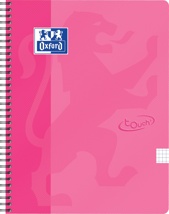Oxford School Touch spiraalblok, A4, 140 bladzijden, geruit 5 mm,  roze