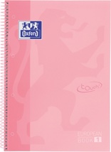 Oxford School Touch Europeanbook spiraalblok, A4+, 160 bladzijden, gelijnd, pastel roze