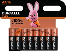 Duracell batterij Plus 100% AA, blister van 16 stuks