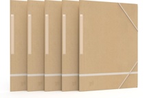 Oxford elastomap Touareg, A4, uit karton, naturel en wit, pak van 5 stuks