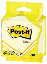 Post-it Notes, 450 vel, 76 x 76 mm, geel, op blister