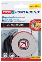 Tesa Powerbond Ultra Strong, 19 mm x 1,5 m, op blister