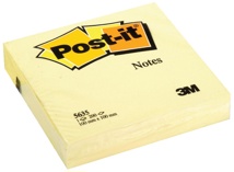 Post-it Notes 101 x 101 mm, geel, blok van 200 vel
