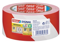 Tesa waarschuwingstape Universal, 50 mm x 66 m, rood/wit