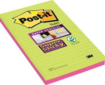 Post-it Super Sticky notes XXXL, 45 vel, 127 x 203 mm, geassorteerde kleuren, pak van 2 blokken