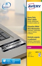 Avery L6011-20 ultra-sterke etiketten 63,5 x 29,6 mm (b x h), 540 etiketten, zilver