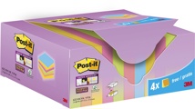 Post-it Super Sticky Notes Colour, 90 vel, 47,6 x 47,6 mm, 20 + 4 GRATIS