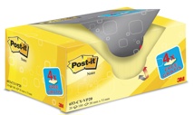 Post-it Notes, 38 x 51 mm, geel, blok van 100 vel, pak van 16 + 4 gratis