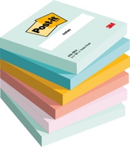 Post-it Notes, Beachside colour collection, 76 x 76 mm, 100 vel, pak van 6 blokken