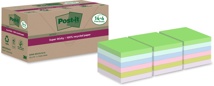 Post-it Super Sticky Notes Recycled, 70 vel, 76 x 76 mm, assorti, 14 + 4 GRATIS