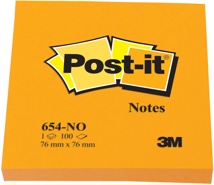 Post-it Notes, 100 vel, 76 x 76 mm, neonoranje