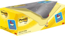 Post-it Notes, 100 vel, 76 x 76 mm, geel, pak van 16 blokken + 4 gratis