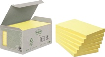 Post-it Recycled notes, 100 vel, 76 x 127 mm, geel, pak van 6 blokken