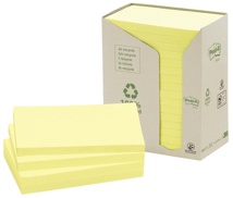 Post-it Recycled notes, 100 vel, 76 x 127 mm, geel, pak van 16 blokken