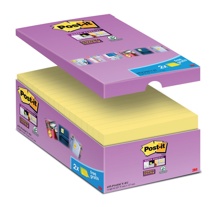 Post-it Super Sticky notes, 90 vel, 76 x 127 mm, geel, pak van 14 blokken + 2 gratis