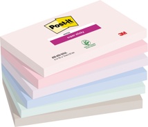 Post-it Super Sticky notes Soulful, 90 vel, 76 x 127 mm, geassorteerde kleuren, pak van 6 blokken
