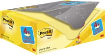 Post-it Notes, 100 vel, 76 x 127 mm, geel, pak van 16 blokken  + 4 gratis