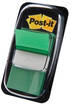 Post-it index standaard, 24,4 x 43,2 mm, houder met 50 tabs, groen