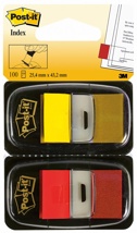 Post-it Index Standaard Duo Pack, 100 tabs, rood/geel