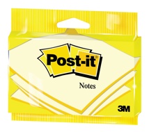 Post-it Notes, 100 vel, 76 x 127 mm, geel, op blister