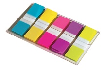 Post-it Index Smal, 11,9 x 43,2 mm, blister met 5 kleuren, 20 tabs per kleur