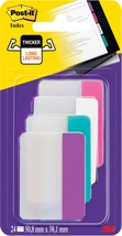 Post-it Index Strong, 38 x 50,8 mm, blister met 4 kleuren, 6 tabs per kleur