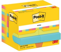 Post-It Notes Poptimistic, 100 vel, 38 x 51 mm, pak van 12 blokken