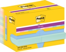 Post-It Super Sticky Notes Soulful, 90 vel, 47,6 x 47,6 mm, pak van 12 blokken