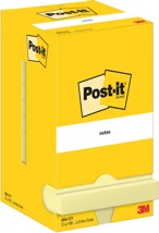 Post-It Notes, 100 vel, 76 x 76 mm, geel, pak van 12 blokken